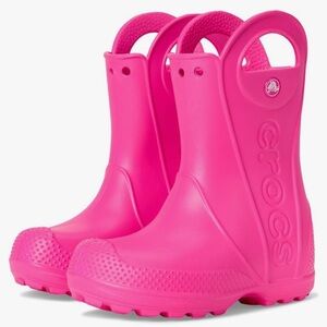 CROCS Unisex Child Handle It Vibrant Pink Waterproof Rain  Boots C12 Puddles